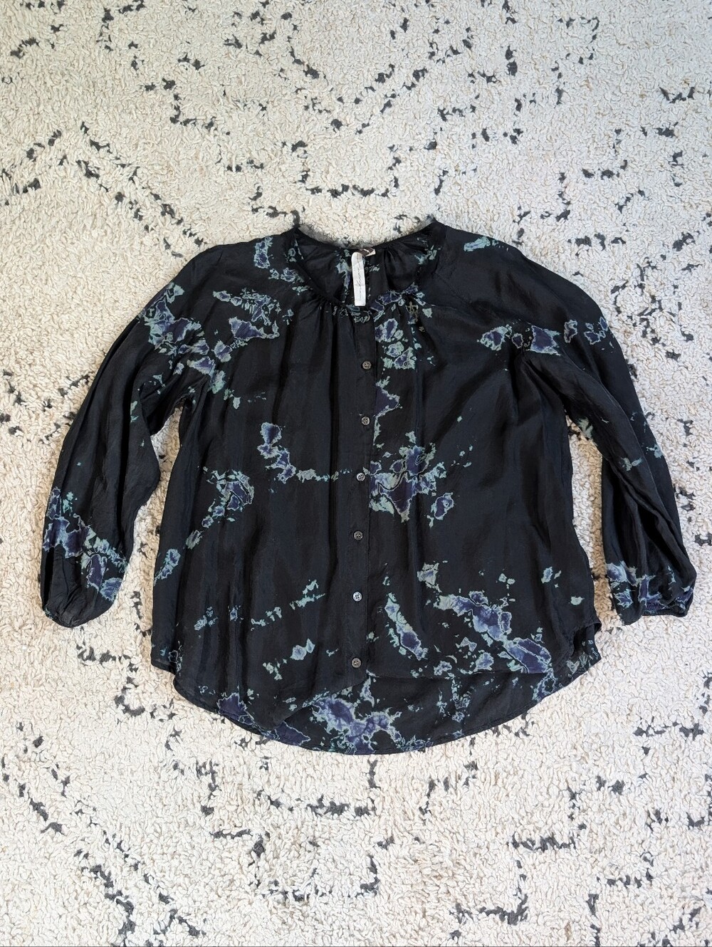 Raquel Allegra tie dye silk blouse sz 1 Small